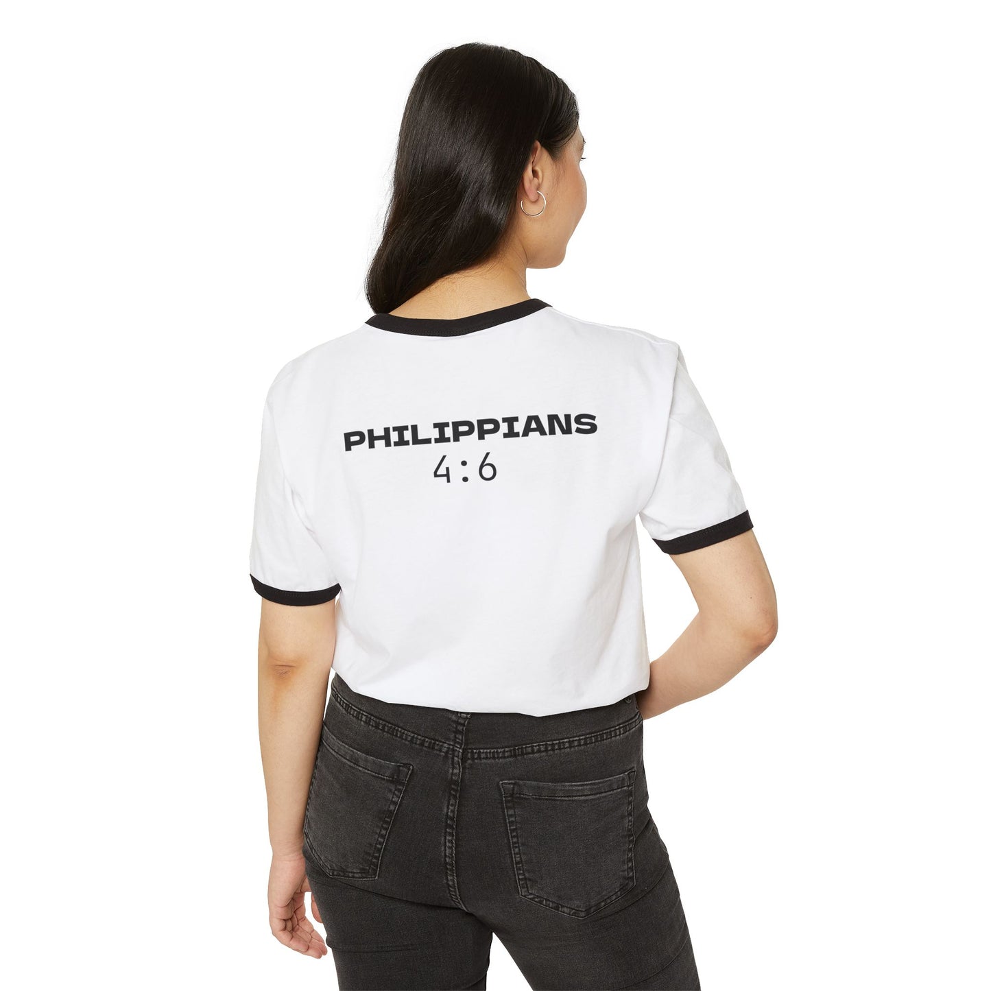 Unisex Cotton Ringer T-Shirt with Inspirational Text, Casual Tee for Spiritual Individuals, Christian Faith Apparel, Motivational Gift [...]