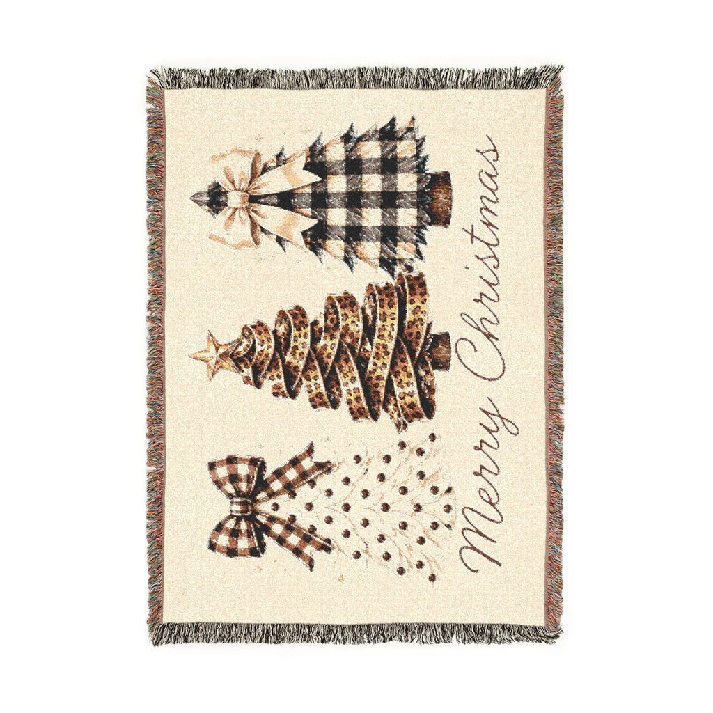 Merry Christmas Vintage Christmas Tree Woven Blanket🎄✨