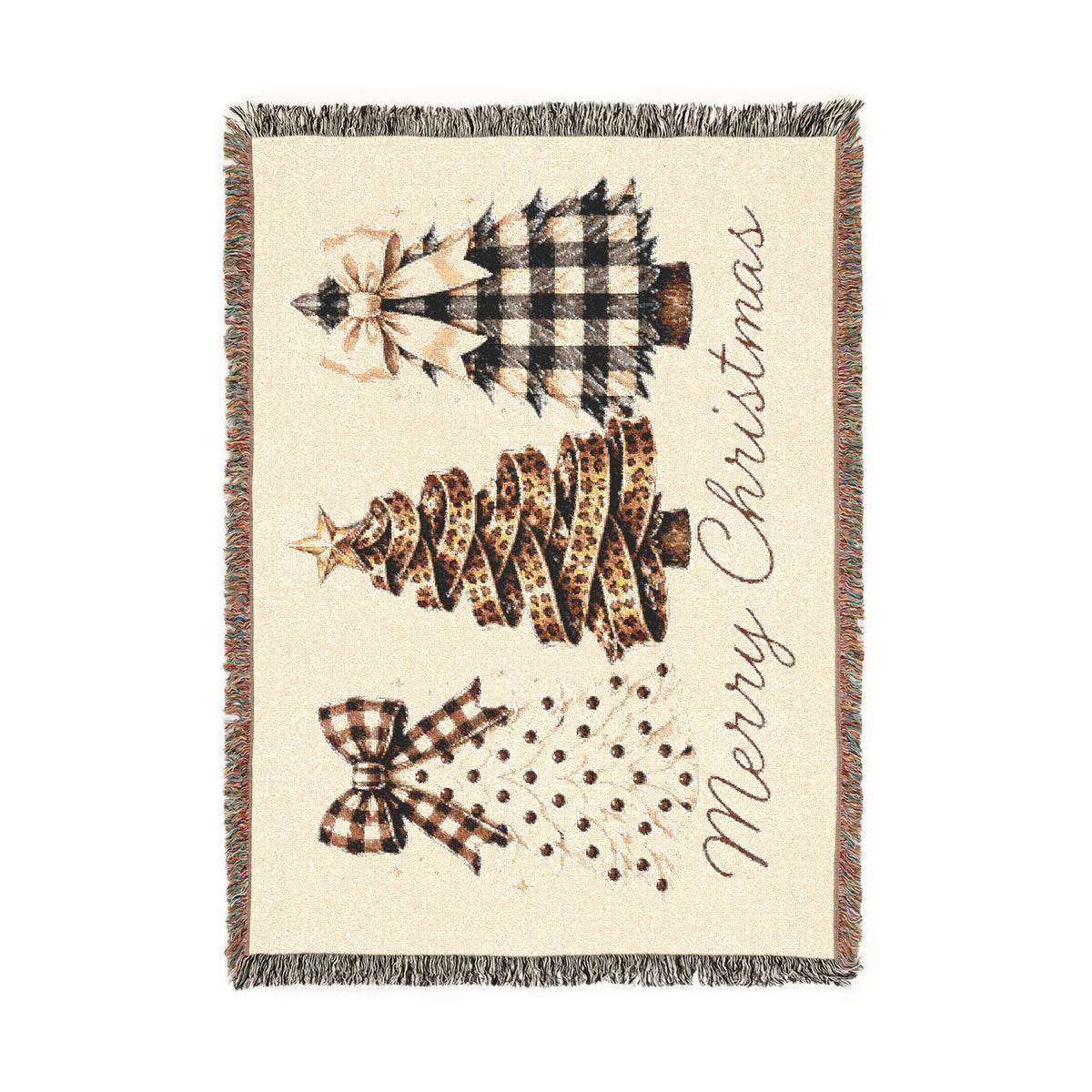 Merry Christmas Vintage Christmas Tree Woven Blanket🎄✨