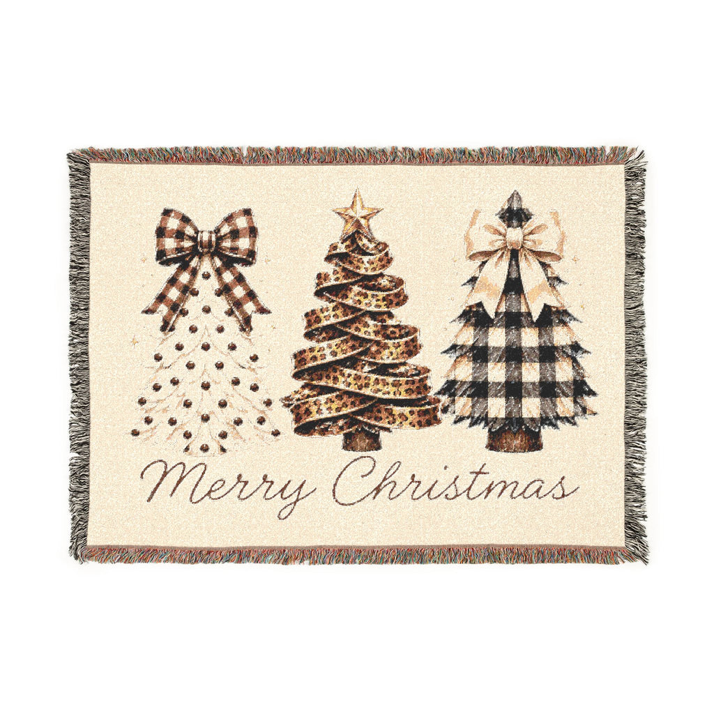 Merry Christmas Vintage Christmas Tree Woven Blanket🎄✨
