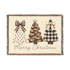 Merry Christmas Vintage Christmas Tree Woven Blanket🎄✨