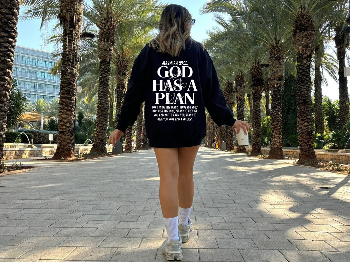 ✝️ Jeremiah 29:11 (God Has a Plan Christian Sweatshirt) 🖤