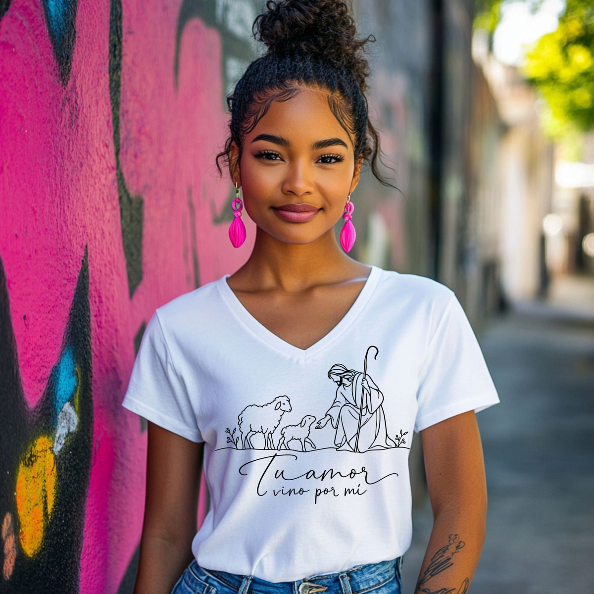 🤍 Camiseta Cristiana “Tú Amor Vino Por Mí” ✝️