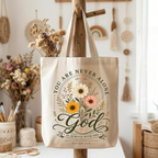🌼🤍 God Is Always With You Tote Bag – Matthew 28:20 💕