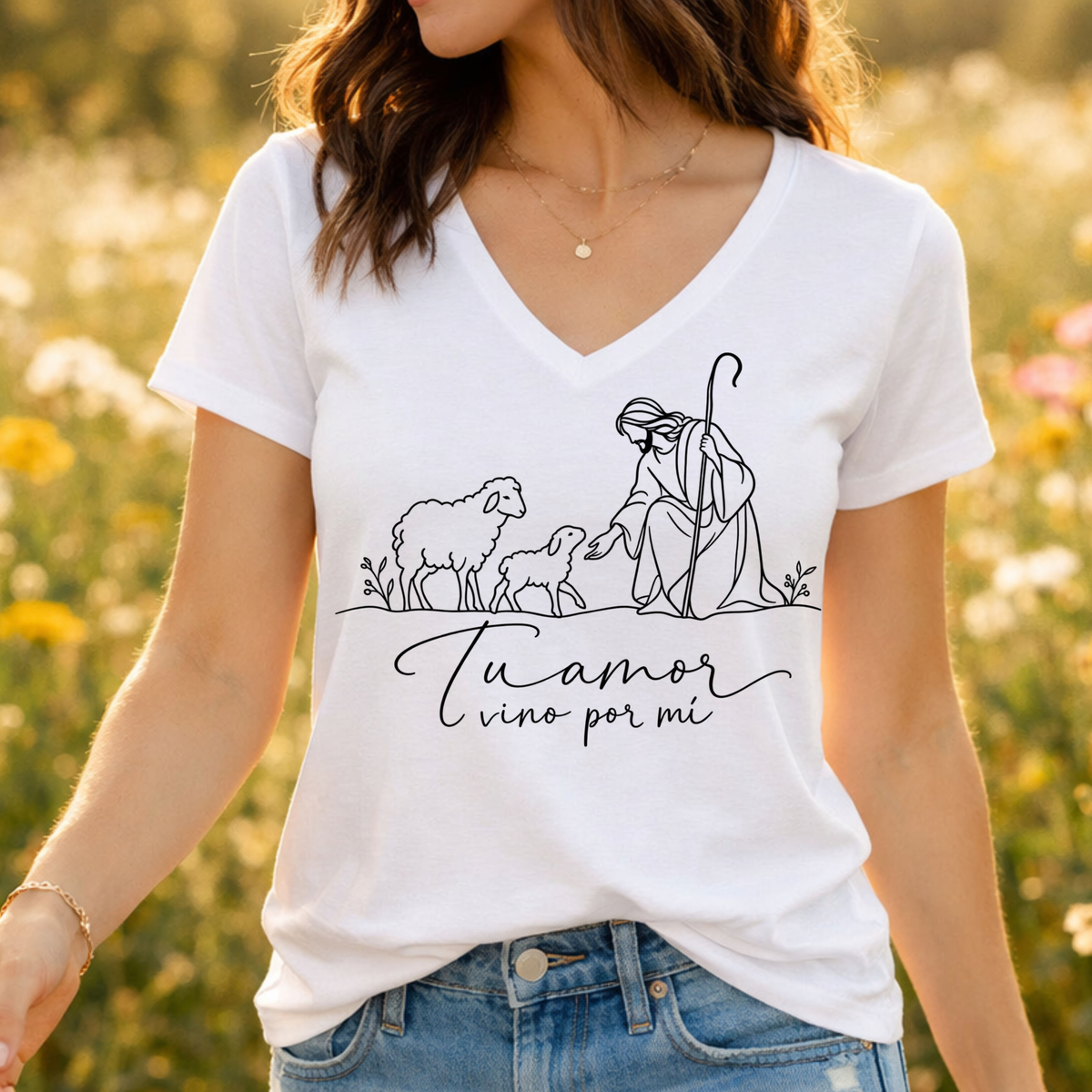 🤍 Camiseta Cristiana “Tú Amor Vino Por Mí” ✝️